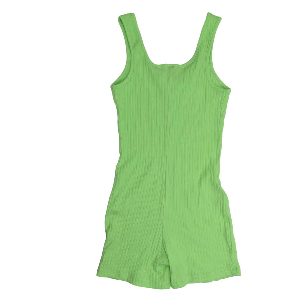 Shein Ribbed Lime Green Romper Extra Small - Picture 3 of 6